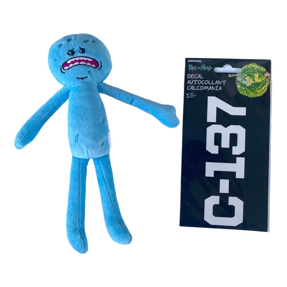Rick and Morty Plush Meeseeks & C-137 Decal Gift Set